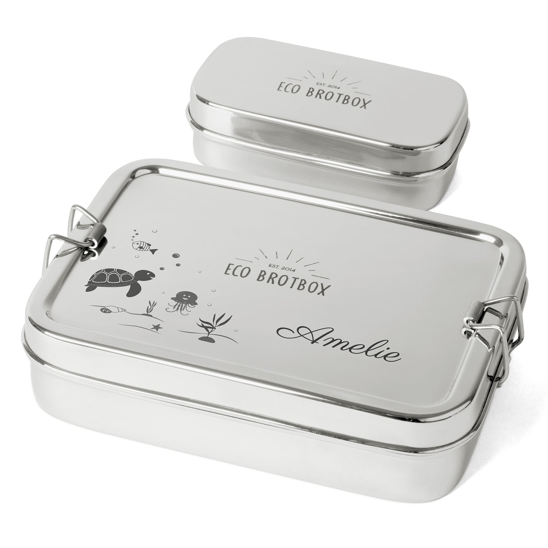 Elasto Vesperbox Grande Personalizzata Con Incisione: Portapranzo In Metallo BPA-free 23x15x7 Cm